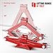 DNA Motoring 1.5 Ton (3,306 lbs) Scissor Lift Jack with Labor-Saving Ratchet Wrench for Most Cars, 4'' - 15.2'' Lifting Range, Red, TOOLS-00477