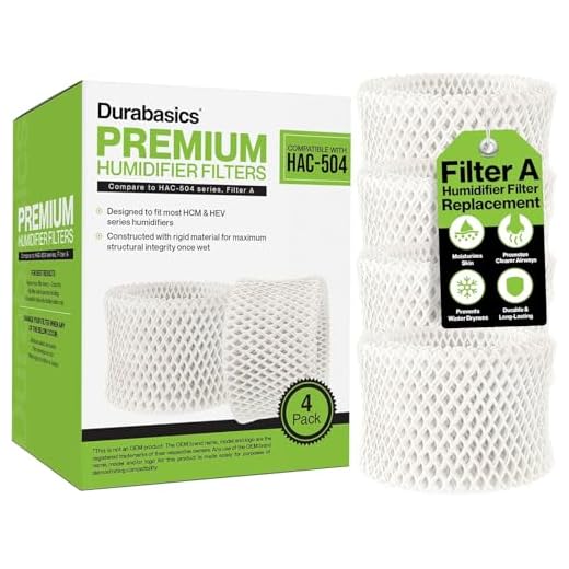 Durabasics 4 Pack of Premium Humidifier Filters Compatible with Honeywell Humidifier Filter HAC-504, HAC-504AW & Honeywell Filter A | Replacement for Honeywell Filter HCM 350 & Cool Mist Humidifiers