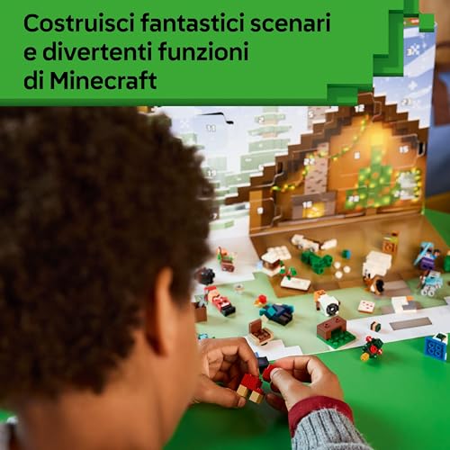 Minecraft Calendario dell'Avvento 2025 per Bambini e Bambine da 7 Anni - Gioco per il Conto alla Rovescia di Natale con 24 Sorprese come Minifigure e Mini Costruzioni - Regalo per Gamer - 21280 - Lego - Immagine 4