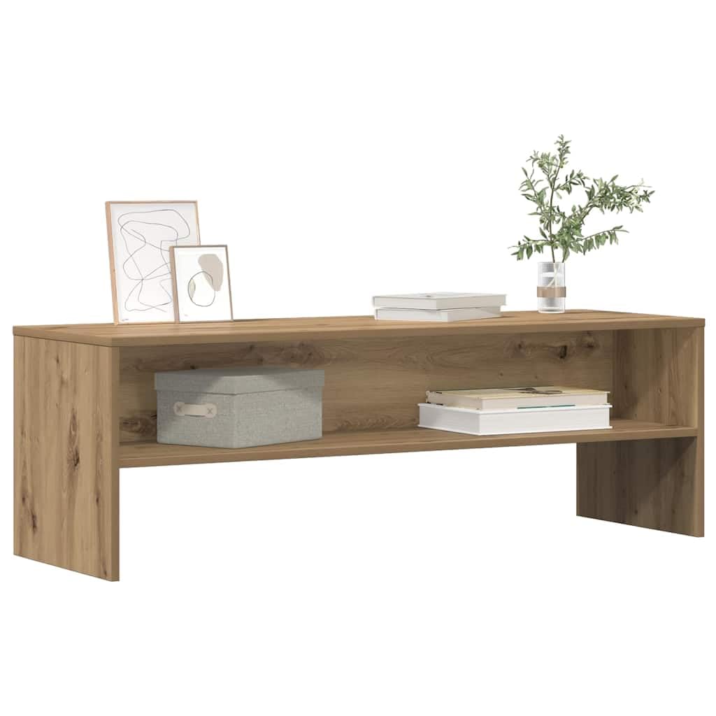 Mobile TV marrone in rovere Artisan, 120 x 40 x 40 cm, con vano portaoggetti e cassetto, moderno, per soggiorno, camera da letto, home theater, salvaspazio e robusto