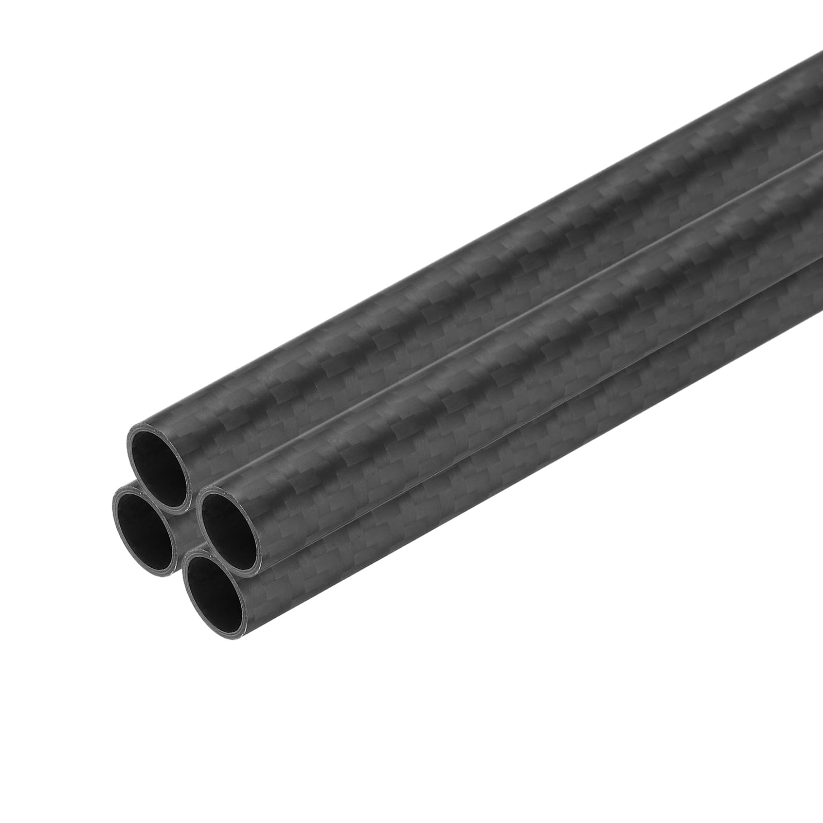 QUARKZMAN 4 szt. rurki z włókna węglowego, 10 x 12 x 300 mm, matowa powierzchnia pręta 3K, rolka owinięta czysty węgiel, okrągła rura do samolotu RC samolotu Multicopter