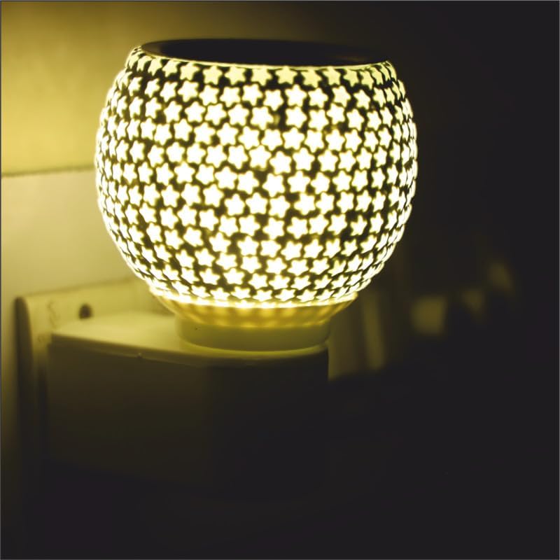 Jai Shree RAM Premium Electric Kapoor Dani | Home Fragnance Lamp with Night Lamp|Kapoor Dani for Home|Aroma Diffuser| Living Room | Incense Holder|Camphor Diffuser Night Lamp Pattern 27