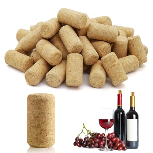50 tappi di sughero per il fai da te, 21 x 40 mm, tappi per bottiglie di vino, tappi di vino non stampati, per vino, birra e lavori di bricolage