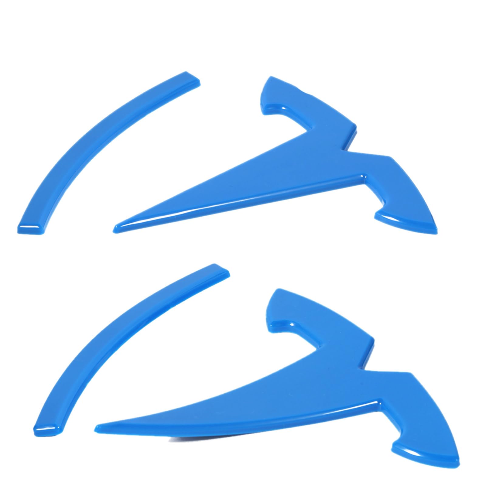 Emblem Accessories for Tesla Model 3 Front Trunk Rear Trunk Logo Cover Sticker Badge Decals (Blue)