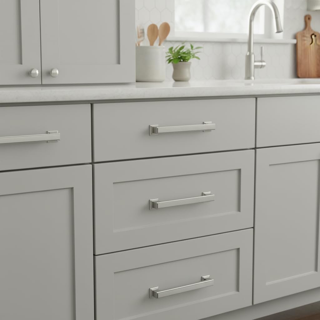 Alzassbg 5" Brushed Satin Nickel Cabinet Pulls 10 Pack, AL3071SN — Amazon image 4