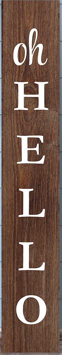 Aperiy Wood Sign_03 Wooden Sign Oh Hello Front Porch Sign House Welcome Sign Front Door Sign Street Sign Outdoor Antique Large Home Decoration Vertical Home Sign Wall Decoration 16X4 Inches, 16X4 Wood Sign