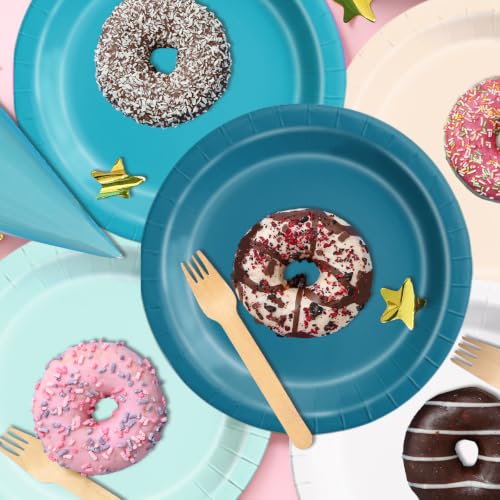 Image of CMUSKO Beach Party Decorations - 60pcs Pool Summer Teal Blue Plates and Napkins Hawaiian Beach Ocean Tableware