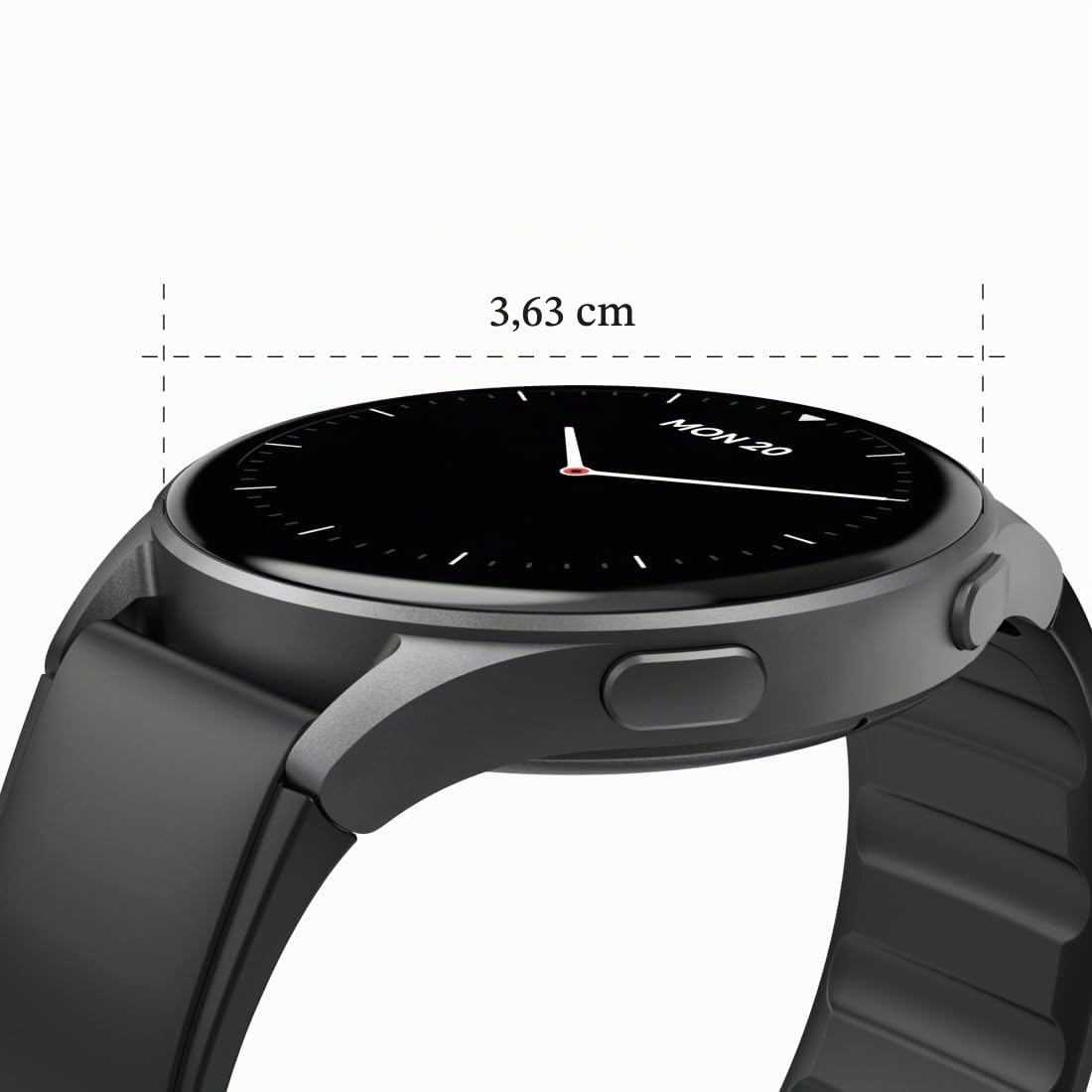 Hama Montre connectée GPS Intégré 8900" (Montre Sport, écran AMOLED 1,43", Fonction Prise d’appels, contrôle Vocal Alexa, altimètre barométrique, IP68), Noire