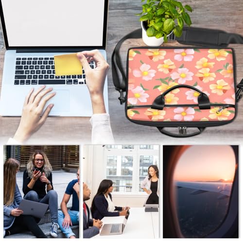 Bolso para portátil con flores amarillas de acuarela de 15 pulgadas miniatura 6