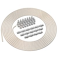 AUPROTEC 10m Bremsleitung Ø 4,75mm Kunifer mit ABE im SET + 30 Verschraubungen + 15 Verbinder M10 x 1 DIN 74 234 konform Kupfer-Nickel Bremsrohr im Sortiment für Bördel F