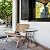 Four Seasons Courtyard Sunny Isles 24 Inch Outdoor Patio Bistro Dining Table Backyard Squared Furniture with Tempered Glass Tabletop, Black