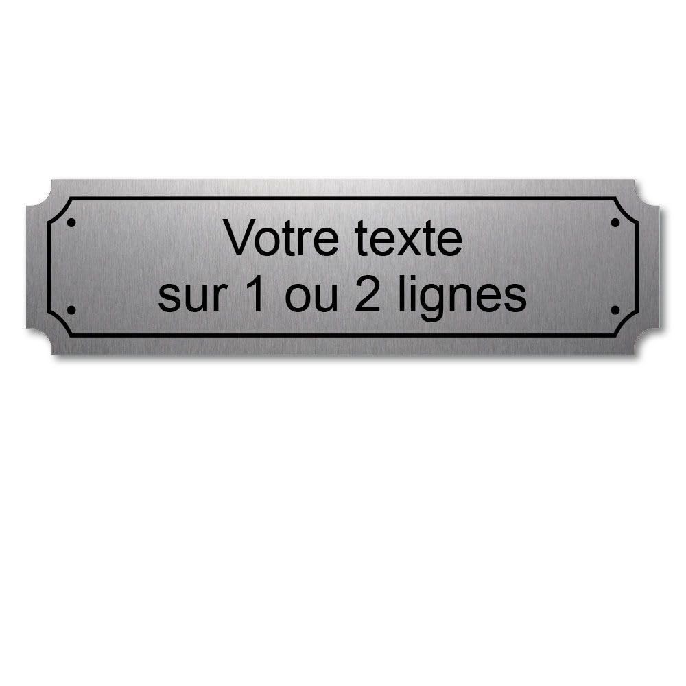 Mygoodprice Placa Grabada Personalizada de 1 o 2 Líneas 14,5 x 4 cm Autoadhesiva Alu Cepillado Plateado