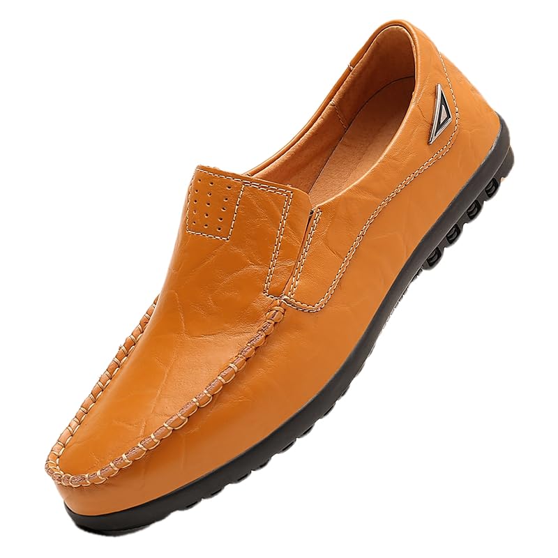 Men's Loafers Slip On Casual Leather Shoes Driving Walking Shoes