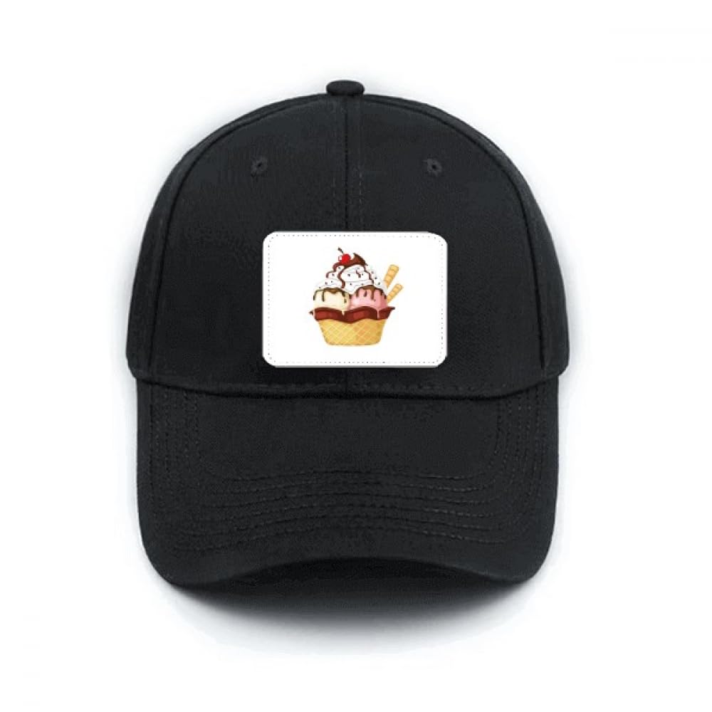 Casquette de baseball classique réglable noire Biscuits Cherry Chote