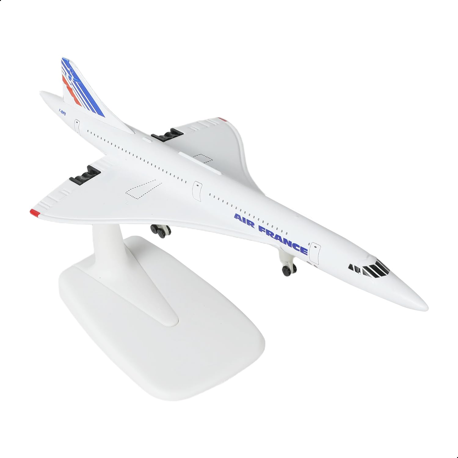 Concorde in scala 1/300 per Air France modellino aereo in metallo pressofuso con supporto Concord per decorazioni da scrivania creative o regali aerei (7,9 pollici)