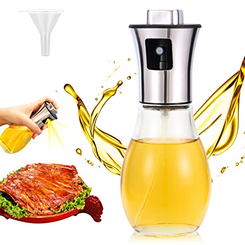aiface 1 Pièces Pulvérisateur d'huile en Verre Portable, Vaporisateur Huile Bouteille de Distributeur d'huile d'olive pour Barbecue, Cuisine, Salade, Pâtes, Pain de Cuisson, etc. (200 ML) Cover