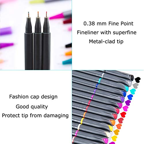 Image of iBayam Office Supplies Gifts for Women Men Desk Calendar Note Taking, Journal Planner Pens Colored Pens Fine Point Markers Fine Tip Drawing Pens Fineliner Pen for School Office Home Supplies, 24-Pack