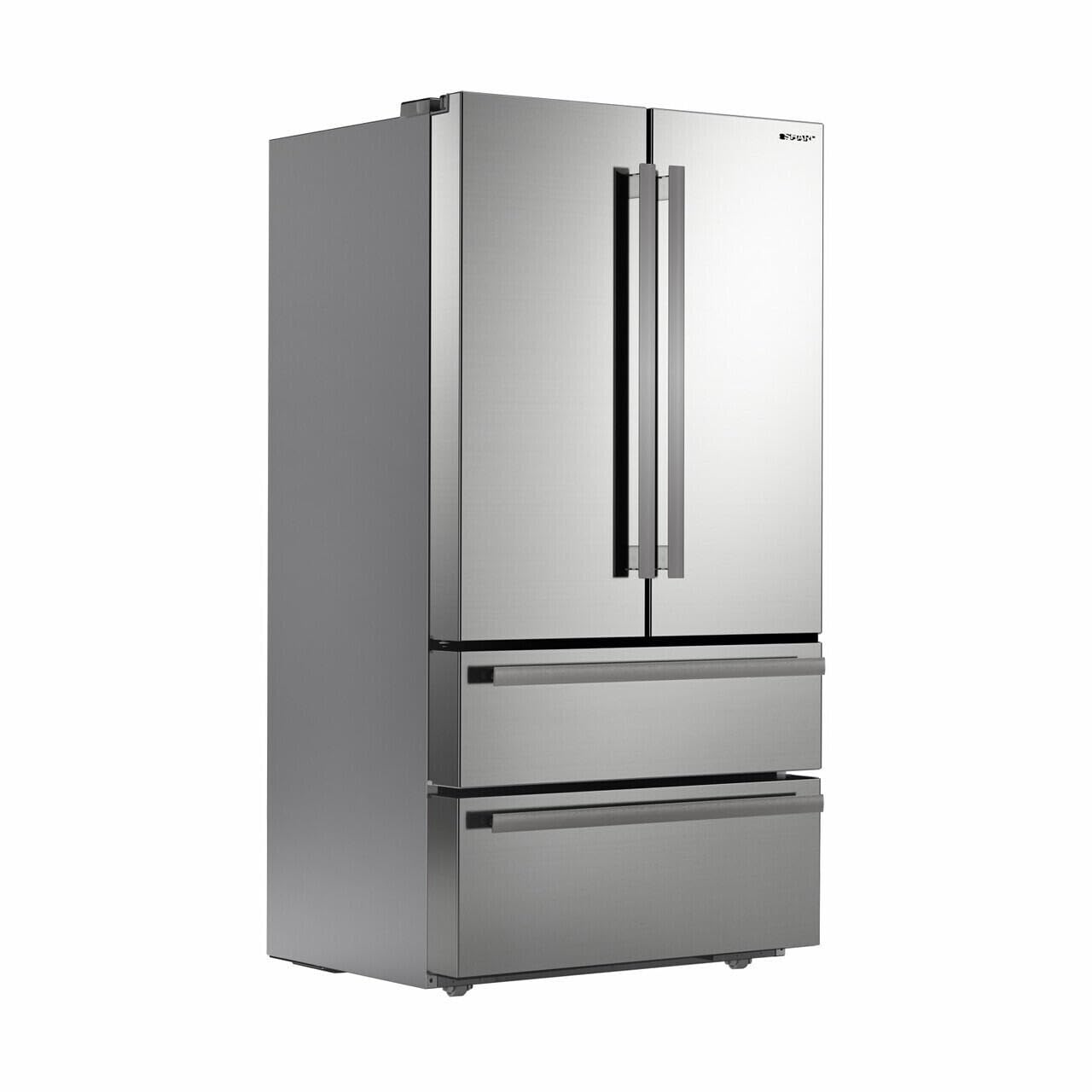 36 in. 22.5 cu ft Counter-Depth French Door Refrigerator In Stainless Steel - View 4 | Fridge.com