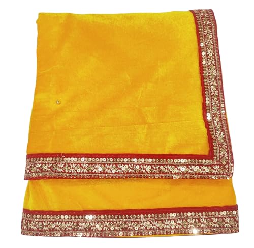 Image of Navti Creations Women's Stole Dupatta In Velvet With Cross Design Border (length -2.25m, Width-75cm)