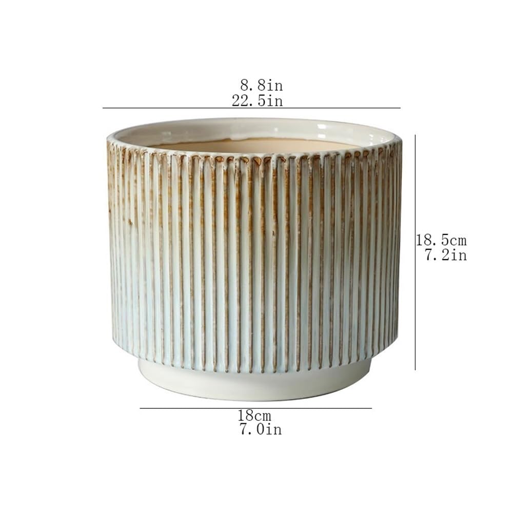 Vfs8dQ5kt Vasi per piante da interno Vaso da fiori in ceramica con smalto sfumato a strisce Fioriere da giardino
