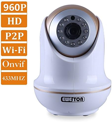 EWETON P2P 1.3MP Onvif IP Camera 1280x960P(1280TVL) Smart Home WiFi Wireless IP Security Camera System Support 433MHZ GFSK Protocol 50feet IR Cut Night Vision Motion Detection Email Alarm-W11A