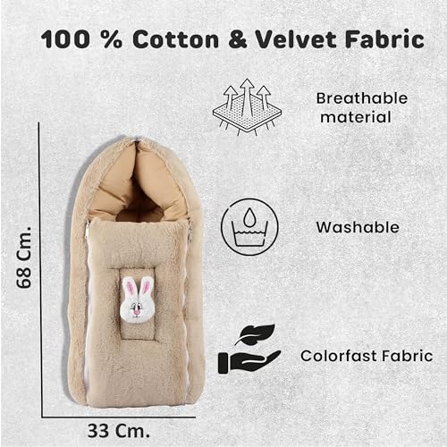 Image of Baby Sleeping Bag for Newborns Soft & Cozy Infant Carry Nest | 3-in-1 Baby Wrapper, Sleeping Sack & Carrier | Sleeping Pod | Baby Bedding Set, Baby Portable Bassinet (0-6 Months) Brown