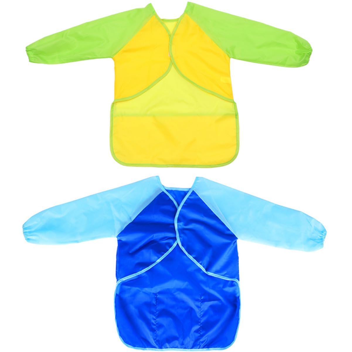 ibasenice 6pezzi Grembiuli Da Pittura Per Ragazzo Ragazza Pvc Maniche Lunghe Blu Giallo Grembiuli Per Cucina e Attività Creative Per Ragazzo Ragazza