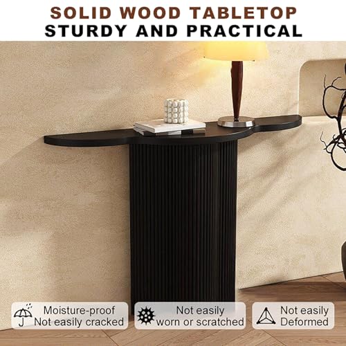Consola de madera maciza para decorar un pasillo estrecho con estilo 8