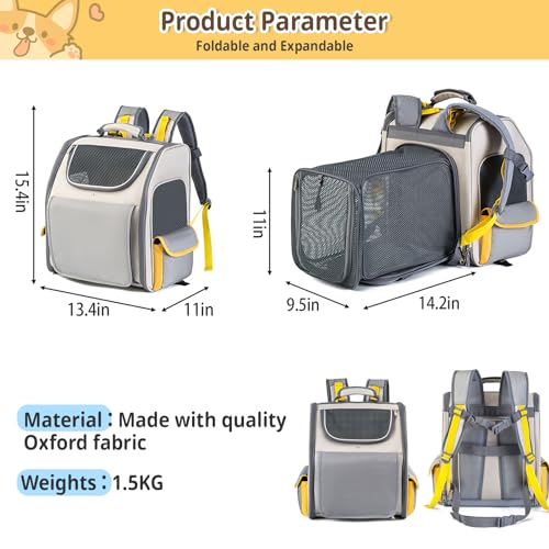 Cat-BackpackDog-Carrier-Backpack-for-Small-Dogs-PuppiesExpandable-with-Breathable-Mesh-Backpack-for-Outdoor-Travel-Camping-Hold-Up-to-18-Lbs