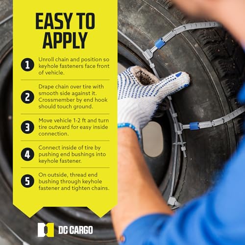 Dc Cargo Mall DC-1030 Tire Chain Cables For Snow & Ice, Fits Passenger Cars & Some Suvs, Constructed To Provide Maximum Traction & Grip thumb #4