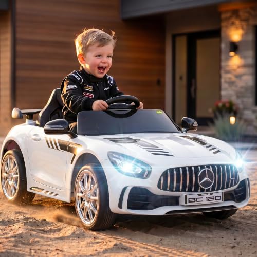 Image of Baybee Spyder Battery Operated Car for Kids | Electric Ride On with Parental Control, LED Lights & Music | Rechargeable Kids Car with Bluetooth & USB | RideOn for Kid 1-5 Years (White)