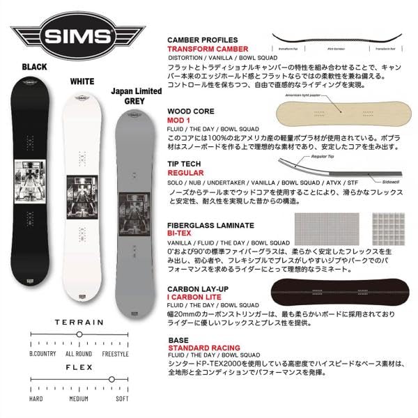 Amazon | スノーボード SIMS シムス Bowl Squad 2024. ツイン