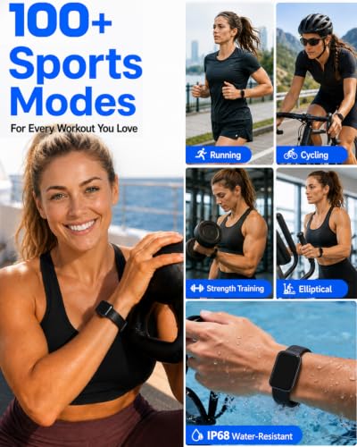 MorePro Health Fitness Tracker for Women Men, 24/7 Heart Rate Blood Pressure & Oxygen Monitoring, Sleep Tracker, 100+ Sport Modes Smart Watch, IP68 Waterproof, 2 Bands, Compatible Android iOS β image 5