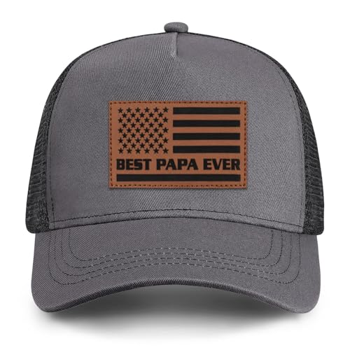 Image of Papa Gifts from Grandkids American Flag Cap Papa Hat for Grandpa