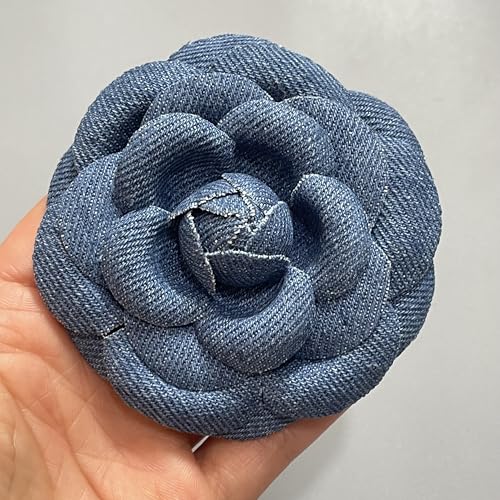 Image of Vintage Style Elegant Camellia Fabric Flower Brooch Pin Scarf Bridal Dress Wedding Accessories Jewelry Gift