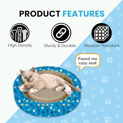 Image of Foodie Puppies Cat Scratching Pad for Cats and Kittens - (Circle Track Scratcher - Small 35.5 x 35.5 x 6.5 cm) | Corrugated Scratcher Cardboard for Cats, Kit for Furniture Protection, Durable Design