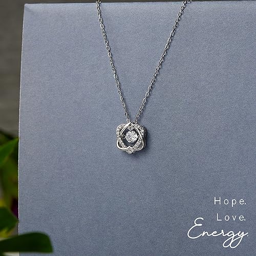 Sterling Silver Interlocking 2 Hearts Necklace, Female Godmother Gifts for Goddaughter, Baptism, First Confirmation, Easter, Graduation, Birthday2