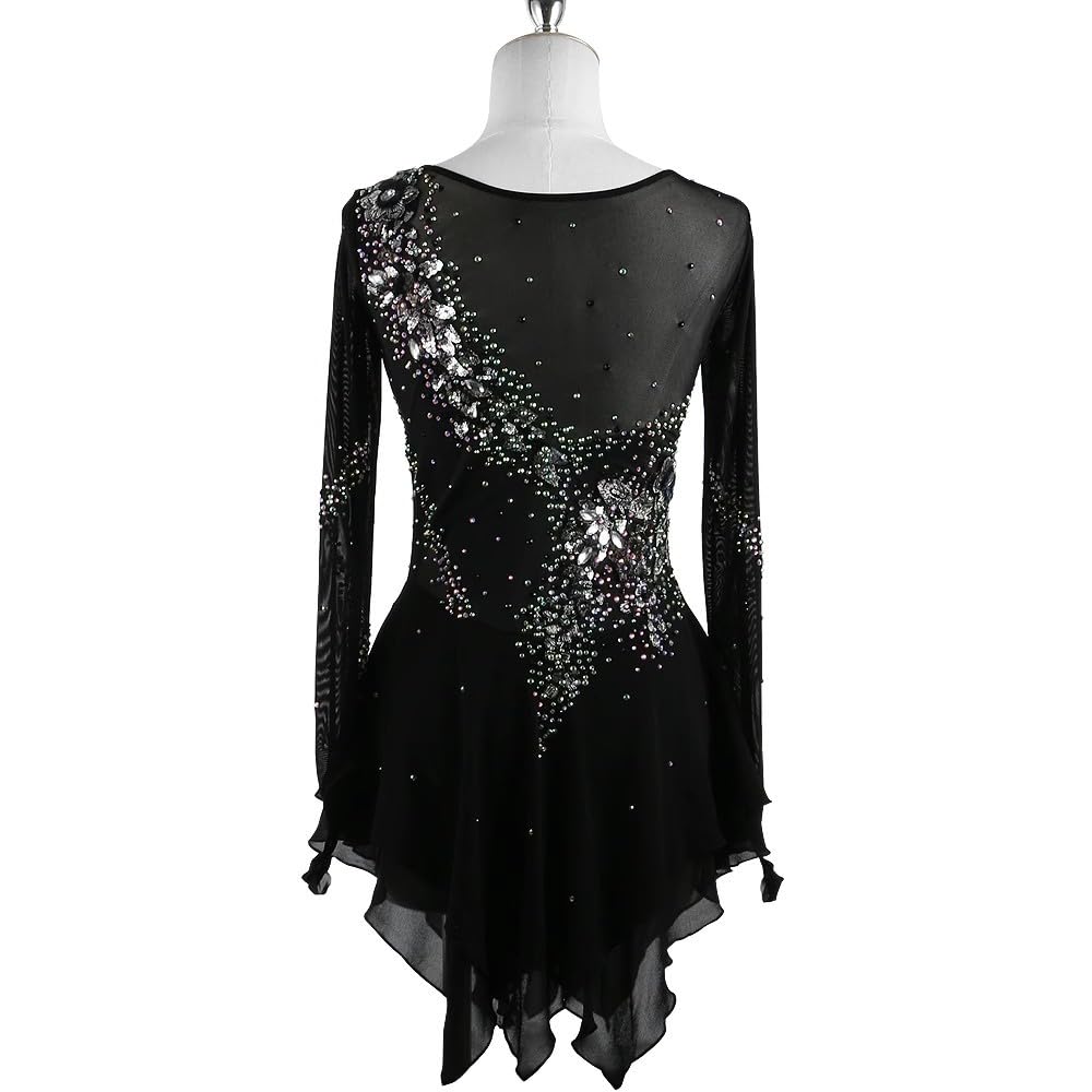 Vestidos De Baile De Patinaje De Bordado De Bordado para Niñas Falda del Concurso De Patinaje sobre Hielo De Ballet Femenino Gimnasia Leotardos Disfraz De Patinaje De Dama