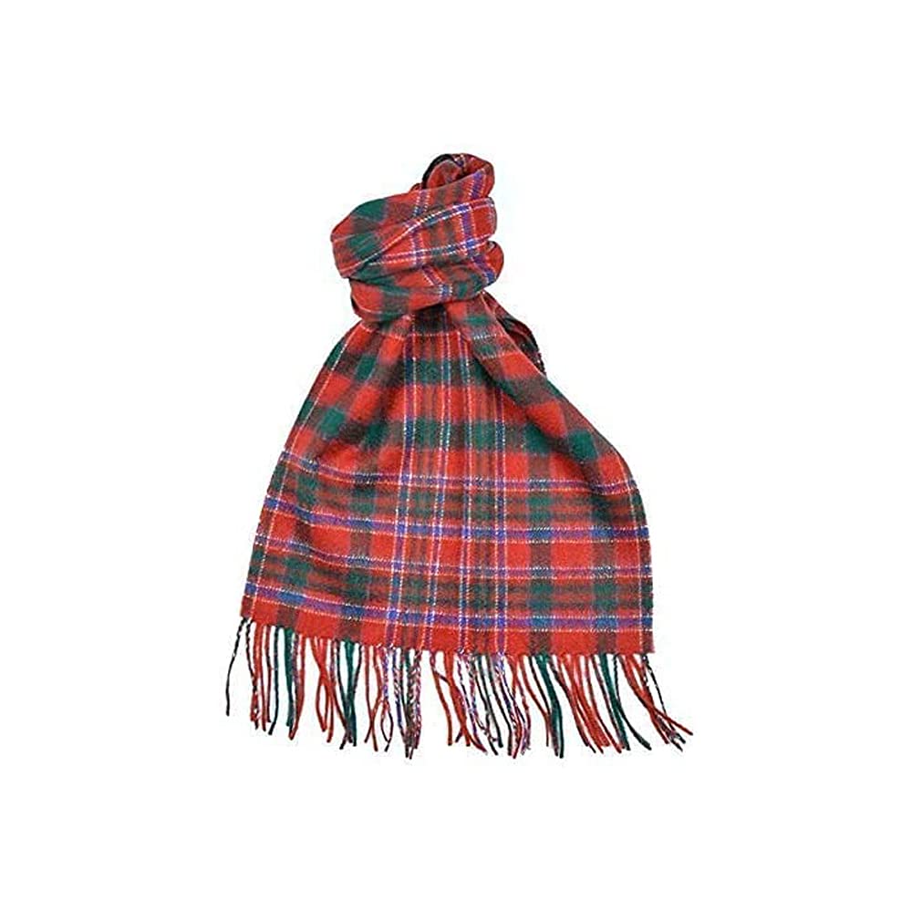 Clans Of Scotland Unisex Macalister - 100% Pure Lambswool Scottish Clan Tartan Scarf- 100% Wool - Pure Wool Tartan Scarf - In Various Tartans - Perfect For Men And Women - 12X60 Inches