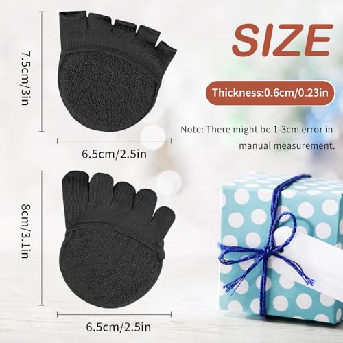 Image of Women Toe Topper Socks,Five-Toes No Show Liner Socks Ball of Foot Cushions Half Non Slip Invisible Forefoot Sock
