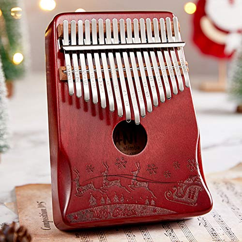 BOTOWI Upgrade Professionelle Kalimba 17 Schlüssel mit Unterricht, Daumenklavier mit Tuning Hammer, Mbira Afrikanisches Holz Musikinstrument für Kinder, Erwachsene, Anfänger,A Shiny Cover