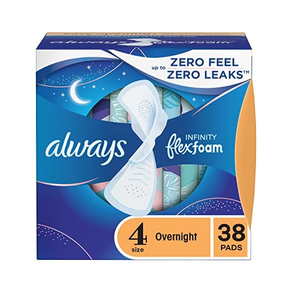 Always Infinity Feminine Pads für Damen, Größe 4 über Nacht, mit Flügeln