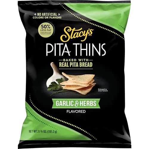 Image of Stacy's Pita Thins, Garlic & Herbs, No Artificial Colors or Flavors, 6.75oz Bag