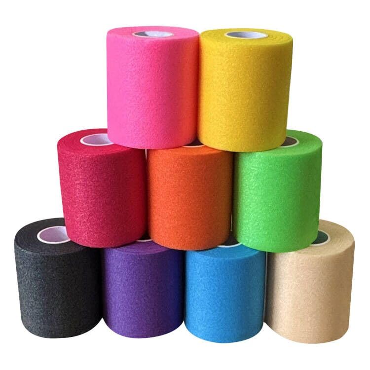 Clooflar 9 Pack Pre Wrap Athletic, 2.75 Inches X 12 Yards Multi-Color Prewrap Athletic Tape for Hair Soccer, Sports Pre Wrap Tape, Pre-Wrap Foam Underwrap Tape Ankles Wrists Hands Knees Elbows