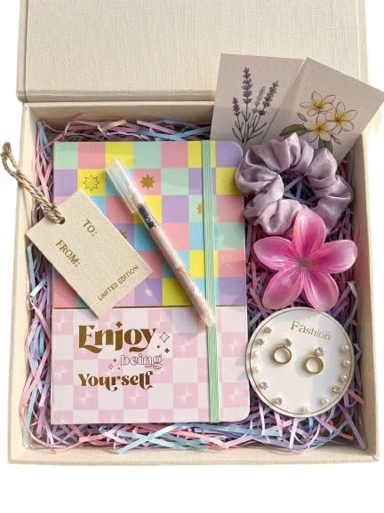 Elegant Stationery & Accessories Combo Gift Set for Women | Clutchers, Scrunchy, Earrings Set, Diary, Premium Pen & to-from Card | Birthday Return Gift Hamper for Girls, Friends & Office Use-image-37