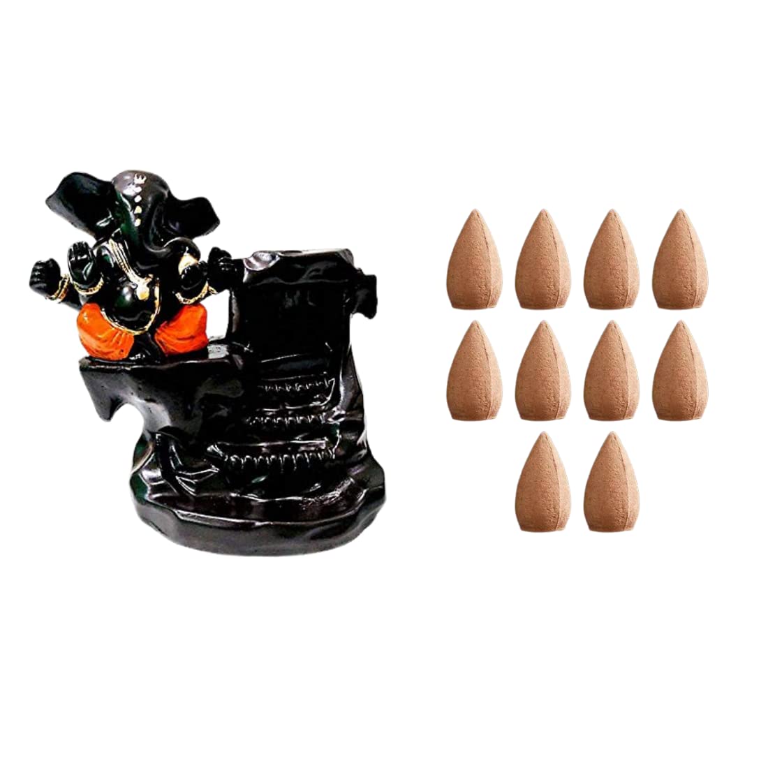 See full amazon price history chart for J JIYANSH CREATION Polyresin Ganesha Smoke Fountain Incense Holder with 10 Free Scented Backflow Cone, Product Size - 7x7x12 Cm - Orange J JIYANSH CREATION Polyresin Ganesha Smoke Fountain Incense Holder with 10 Free Scented Backflow Cone, Product Size - 7x7x12 Cm - Orange (B09R9VW26J) Amazon Price History, Amazon Price Tracker