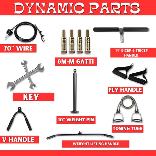 Image of Pull-up bar Dynamic LAT Pull Down System Wall Mount Multifunctional Pull-up bar Provides Weight Lifting Systems and Increasing Body Strength