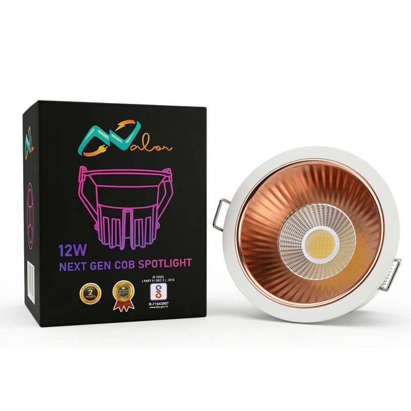 Next Gen COB Spotlight 12W | Warm White 3000K LED Spot Light | High Intensity Aluminium Ceiling Spotlight for Living Room, Home Office & Accent Lighting | White-image-10