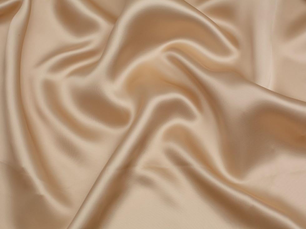 Minerva Luxury Viscose Satin Fabric Beige - per Yard