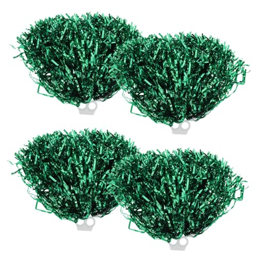 VANZACK Elegant Cheerleading Poms 4pcs Set PVC Silk Flower Balls Stylish for Sports Events School Spirit Celebrations